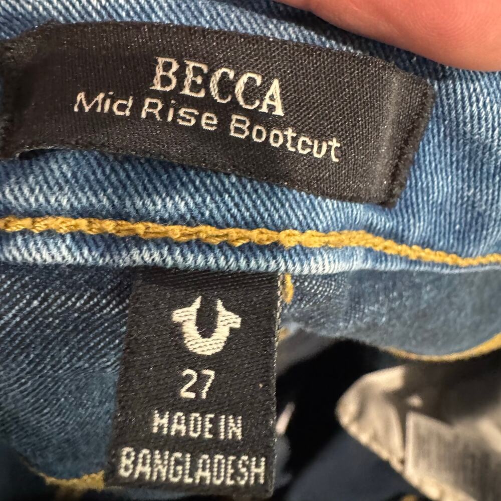 True Religion Becca Mid Rise Bootcut Stretch Jeans Medium Wash Size 27 - Picture 6 of 10